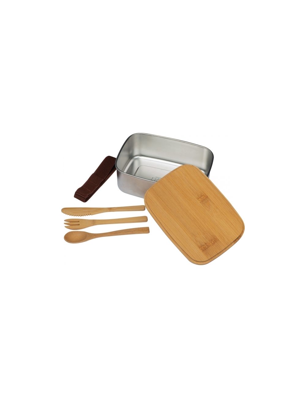 Lunchbox ze stali nierdzewnej z bambusową pokrywką