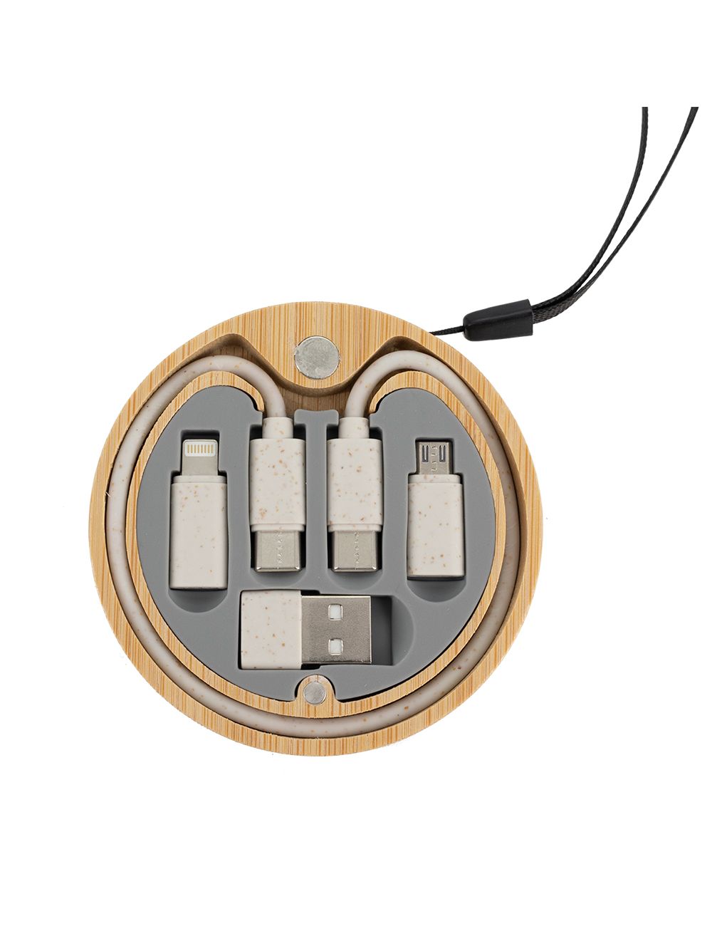 kabel 4w1 w drewnianej obudowie