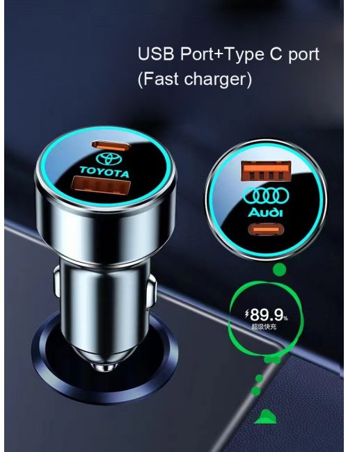 Ładowarka samochodowa z podświetlanym logo