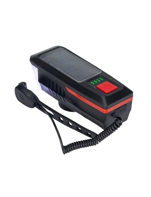 Lampka solarna do roweru z klaksonem