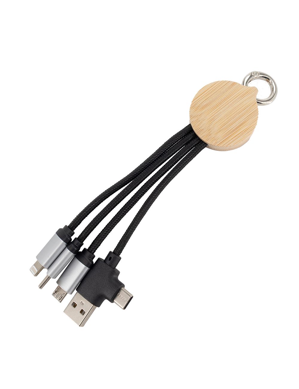 Kabel 3w1 z podświetlanym logo w drewnianej...