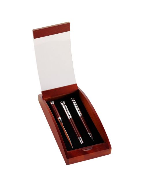 Zestaw piśmienny, długopis, pióro wieczne i nóż do otwierania listów