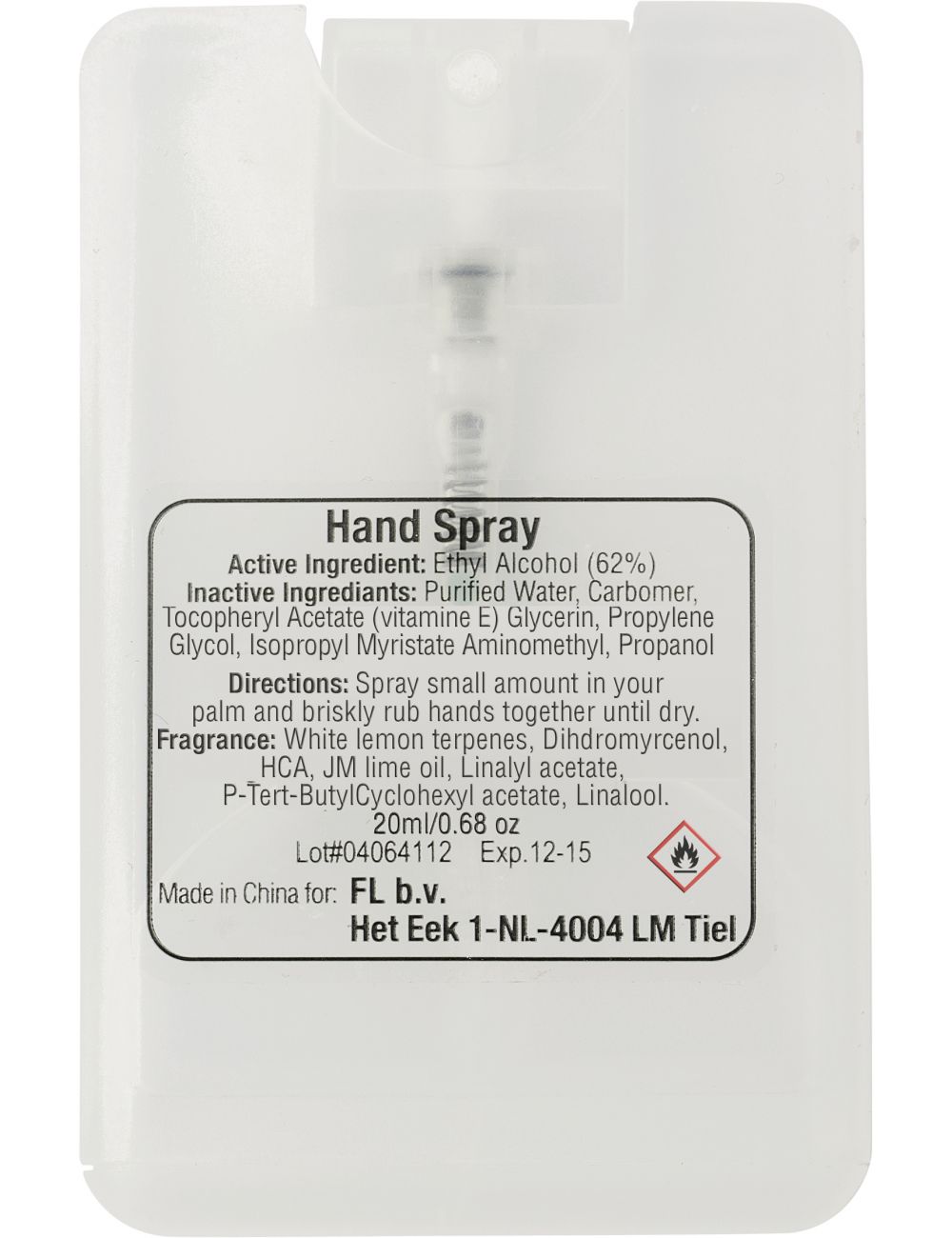 Antybakteryjny płyn do rąk "karta kredytowa"