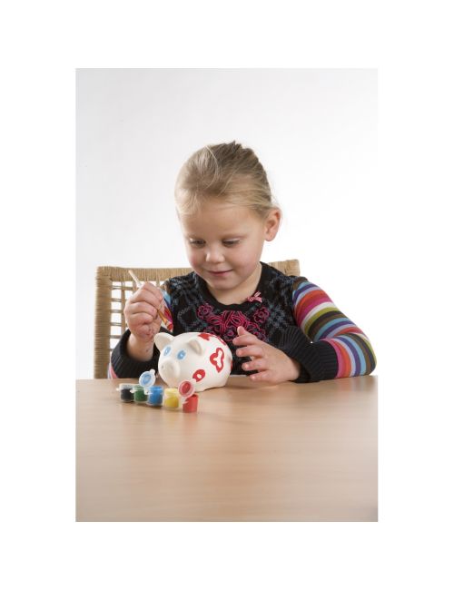 Skarbonka "świnka" do malowania, farbki i pędzelek