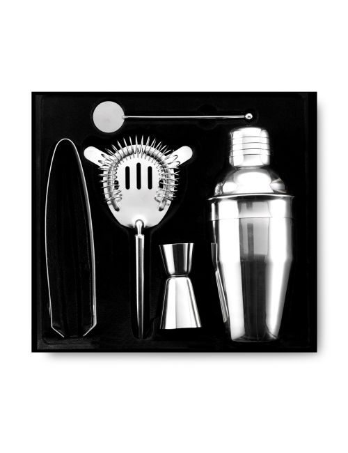 Zestaw do koktajli, shaker, szczypce do lodu, łyżka