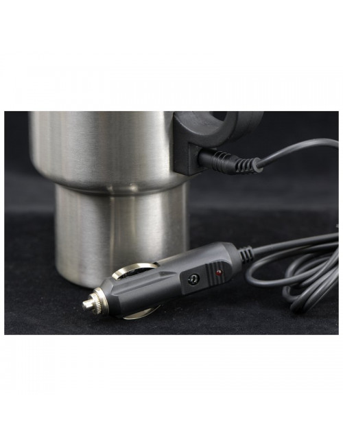 Kubek izotermiczny Auto Steel Mug 400 ml z podgrzewaczem, srebrny/czarny 