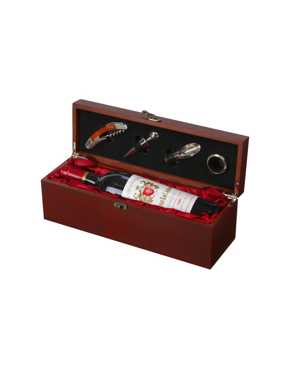 Skrzynka na wino z akcesoriami Angers, brązowy