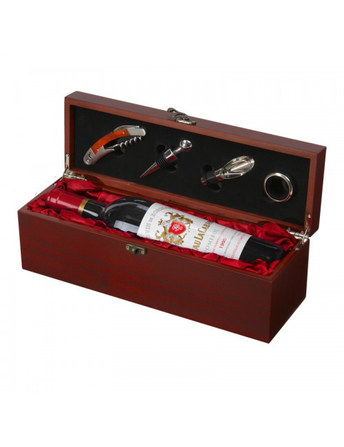 Skrzynka na wino z akcesoriami Angers, brązowy
