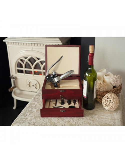Zestaw do wina Double Decker, brązowy