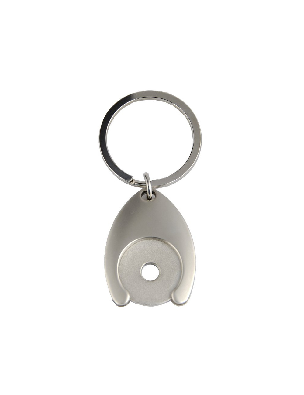 Metalowy brelok z żetonem Disc, srebrny 