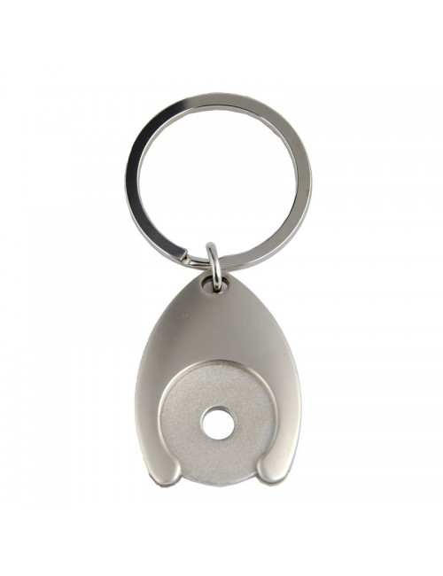 Metalowy brelok z żetonem Disc, srebrny 