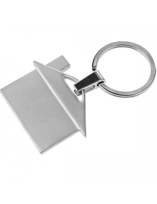 Brelok metalowy House, srebrny 