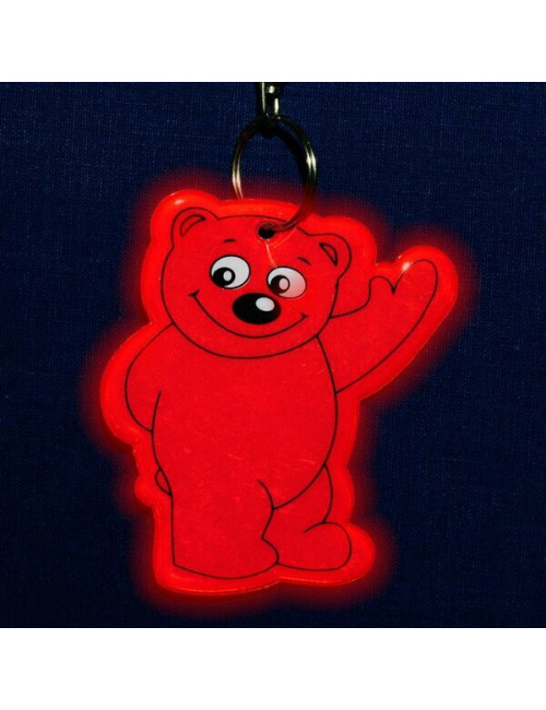 Brelok odblaskowy Beary, czerwony 