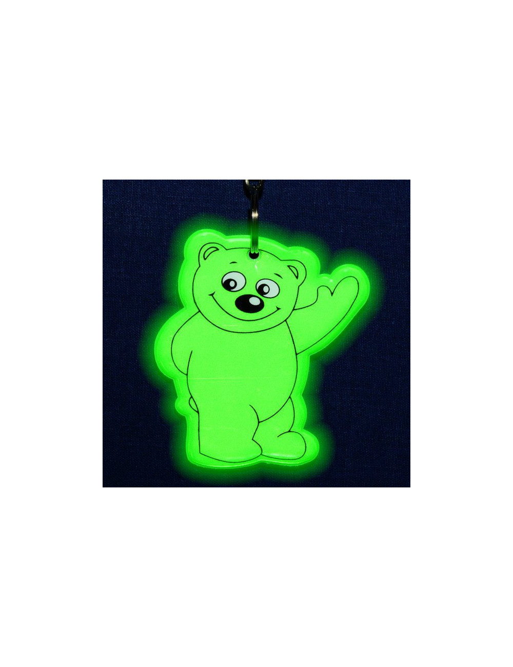 Brelok odblaskowy Beary, ciemnozielony 