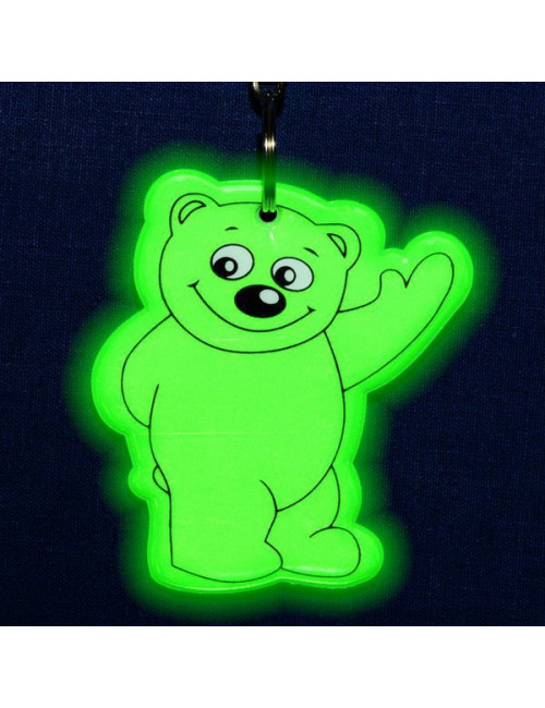 Brelok odblaskowy Beary, ciemnozielony 