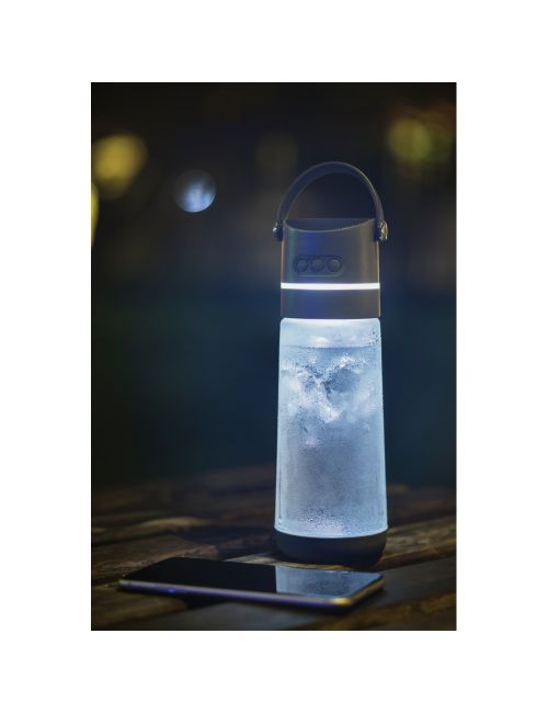 Butelka sportowa 650 ml Party 3 w 1, głośnik bezprzewodowy 3W, lampka LED