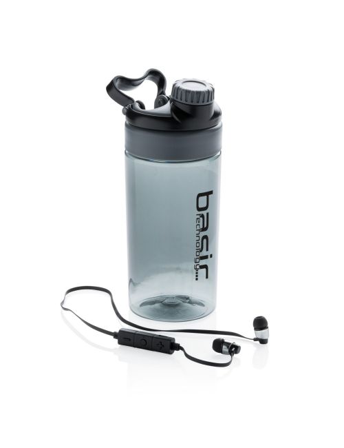 Butelka sportowa 500 ml, bezprzewodowe słuchawki