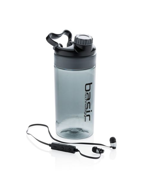 Butelka sportowa 500 ml, bezprzewodowe słuchawki