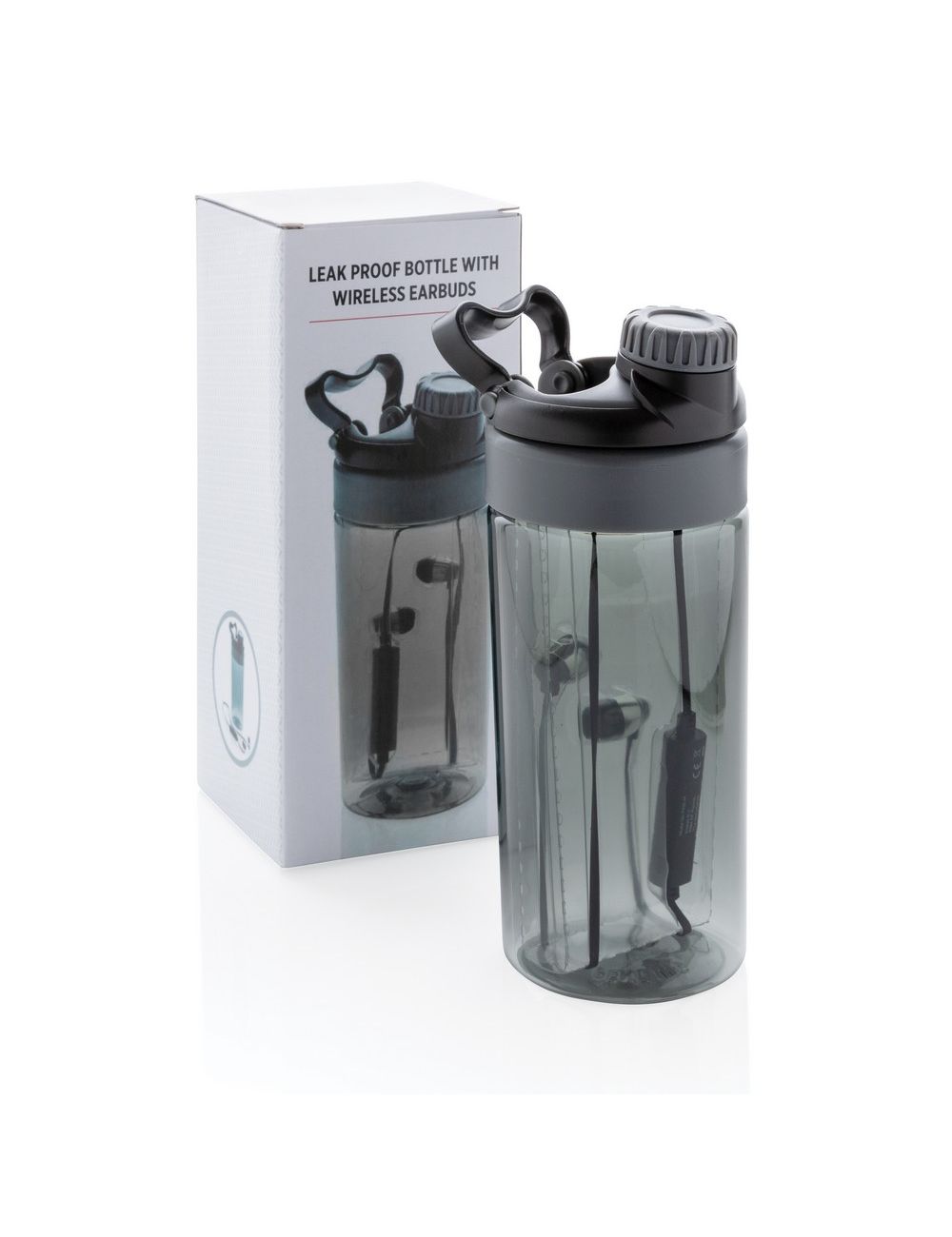 Butelka sportowa 500 ml, bezprzewodowe słuchawki