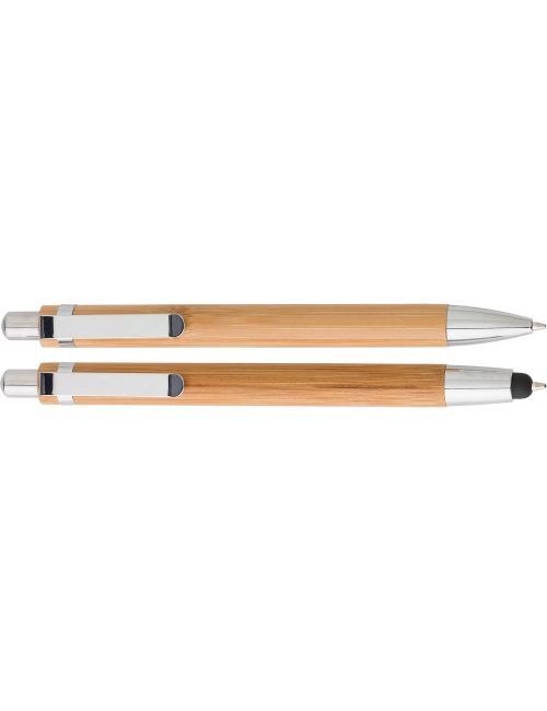 Bambusowy zestaw piśmienny, długopis touch pen i ołówek mechaniczny