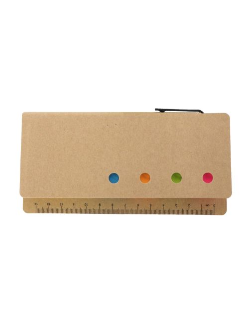 Zestaw do notatek, linijka, karteczki samoprzylepne, długopis