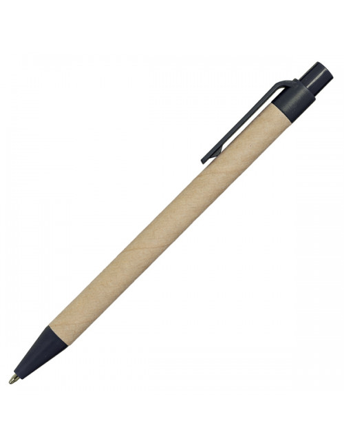 Notes Kraft 90x140/70k gładki z długopisem, czarny/beżowy