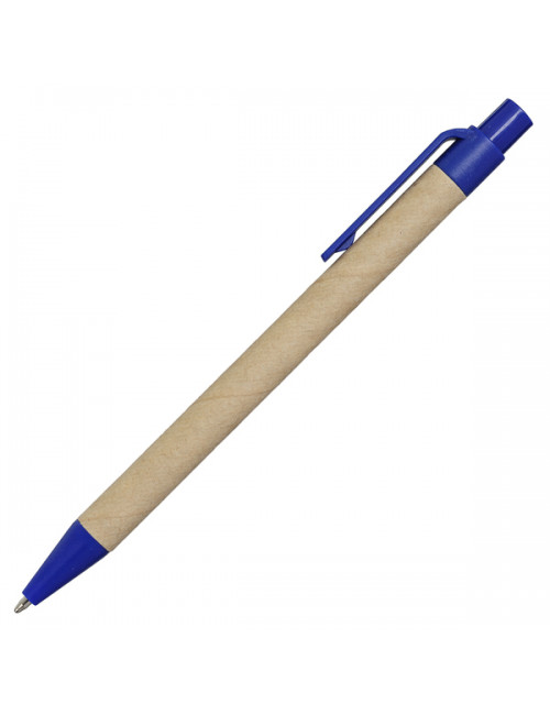 Notes Kraft 90x140/70k gładki z długopisem, niebieski/beżowy