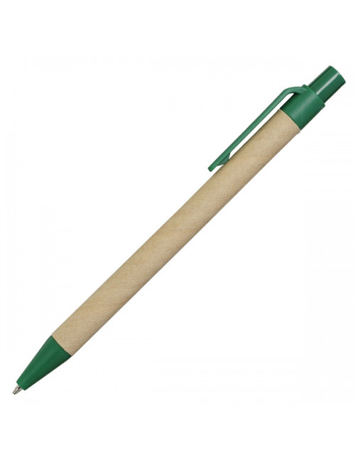 Notes Kraft 90x140/70k gładki z długopisem, zielony/beżowy 