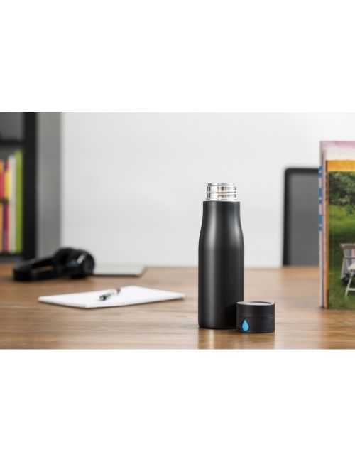 Butelka sportowa 650 ml Aqua, monitorująca ilość wypitej wody