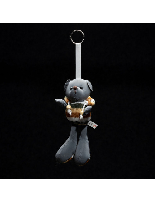 Brelok odblaskowy Teddy, szary 