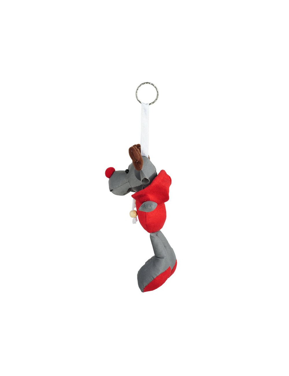 Brelok odblaskowy Reindeer, szary/czerwony