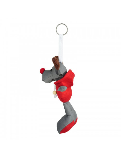 Brelok odblaskowy Reindeer, szary/czerwony