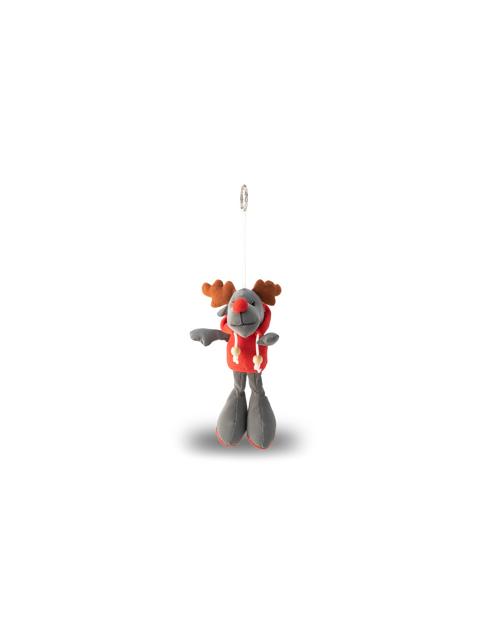 Brelok odblaskowy Reindeer, szary/czerwony