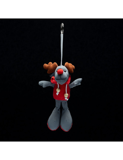 Brelok odblaskowy Reindeer, szary/czerwony