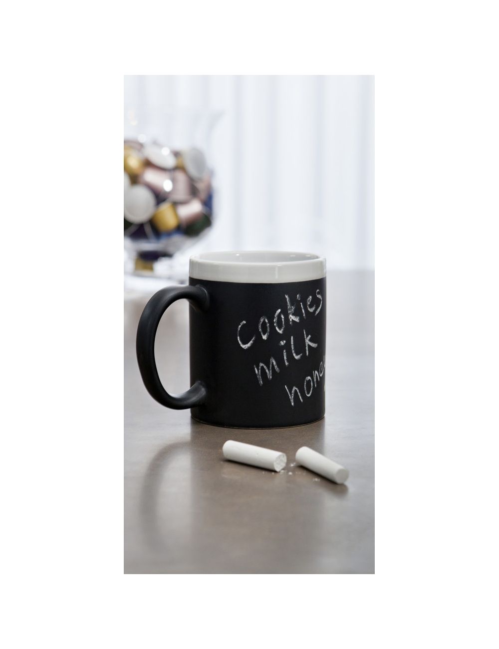 Kubek ceramiczny do rysowania 300 ml, kreda