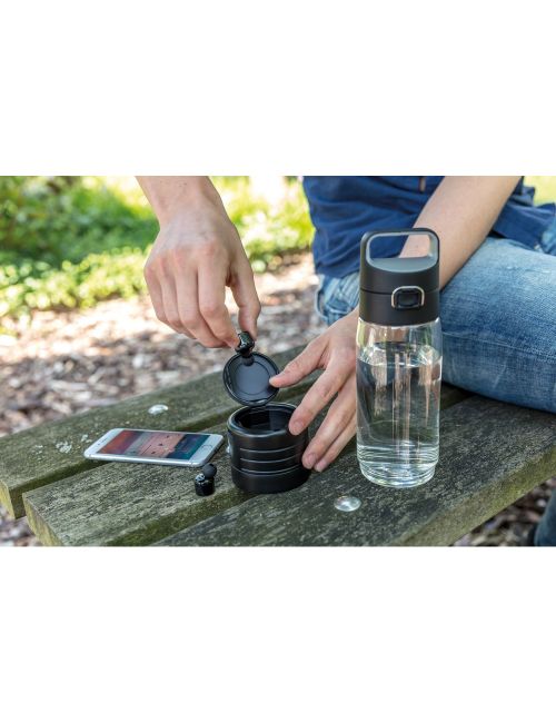 Butelka sportowa 600 ml Hydrate, bezprzewodowe słuchawki