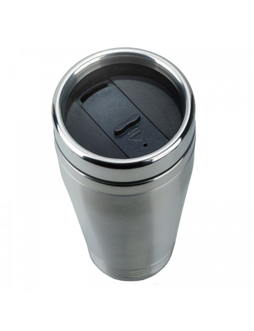 Kubek izotermiczny Landskrona 380 ml, srebrny/czarny 