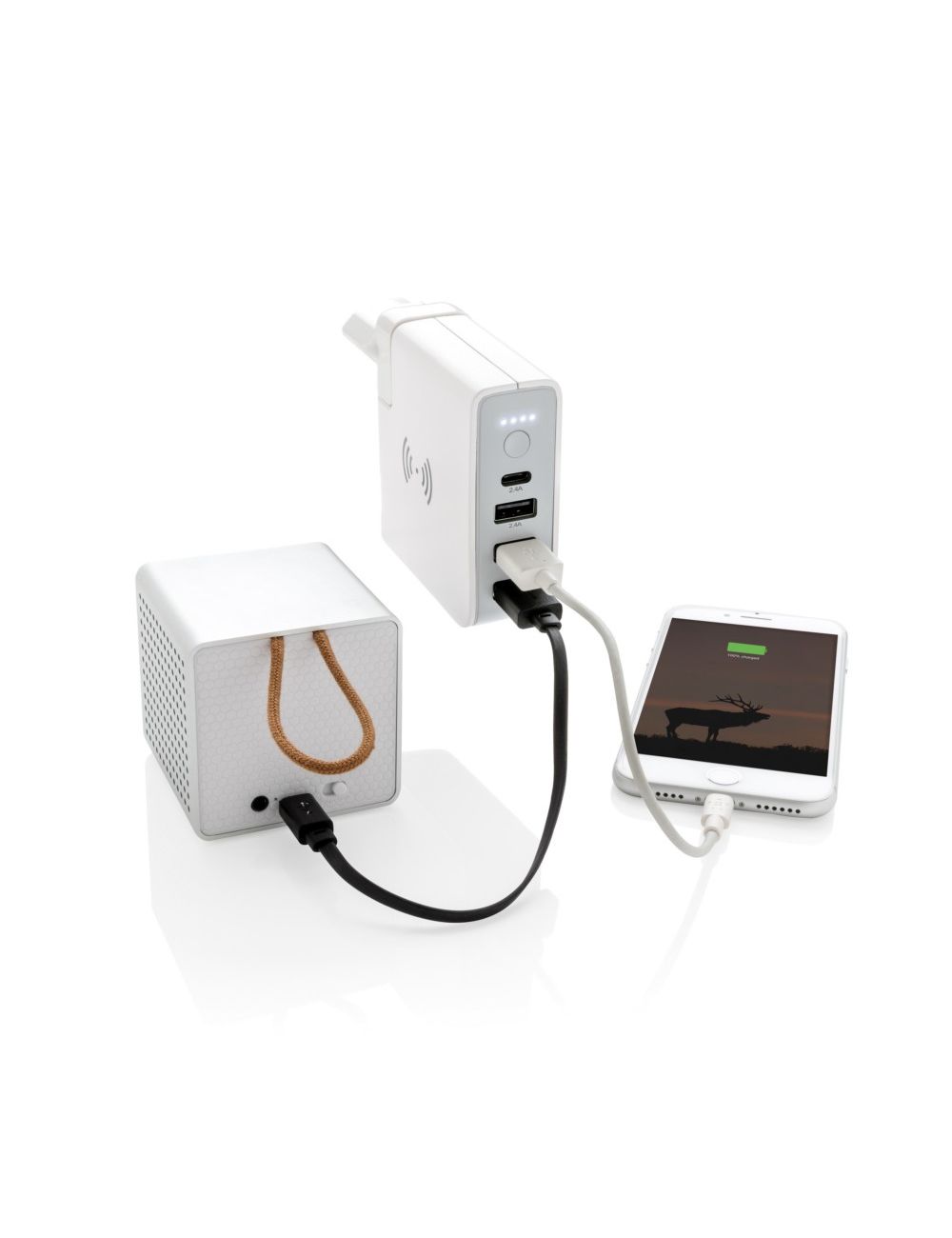 Adapter podróżny, bezprzewodowy power bank 6700...