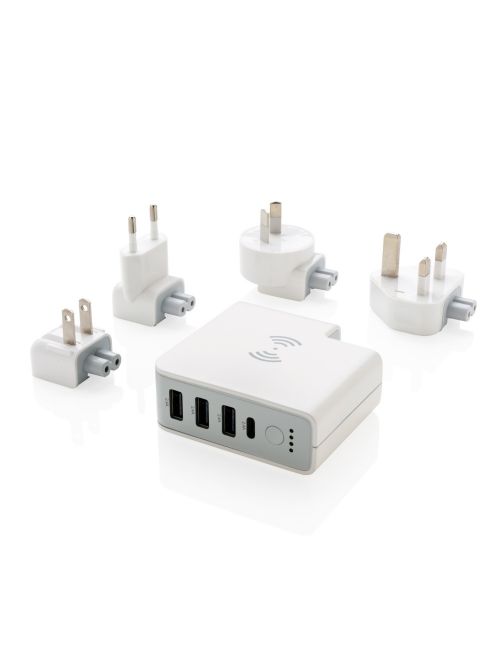 Adapter podróżny, bezprzewodowy power bank 6700 mAh