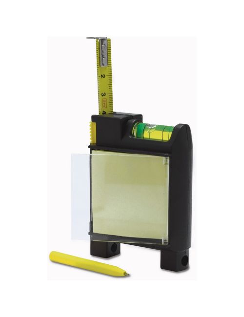 Miara 2m, poziomica, notatnik, długopis