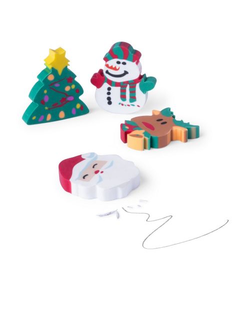 Zestaw gumek do mazania, 4 świąteczne wzory