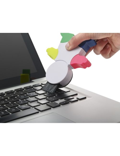 Zakreślacz "ludzik", czyścik do ekranu, pędzelek do czyszczenia klawiatury