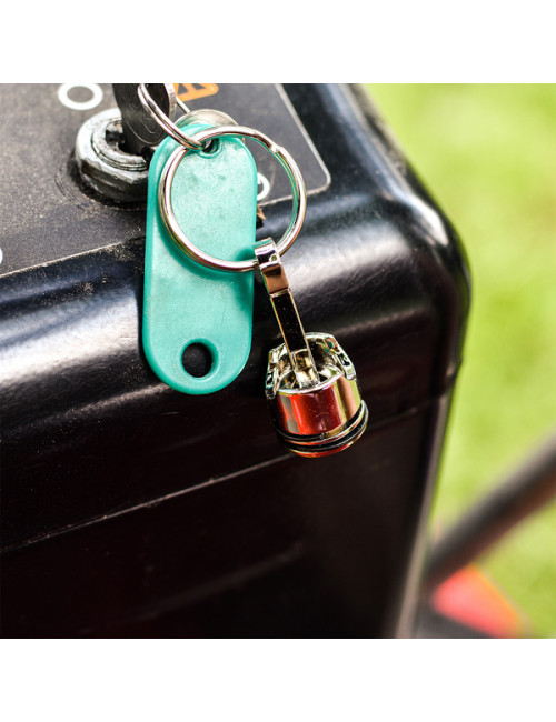 Brelok metalowy Piston, srebrny - druga jakość