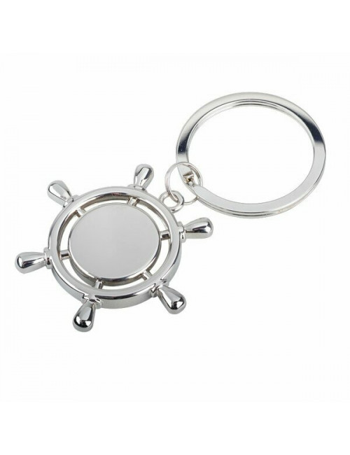 Brelok metalowy Steering Wheel, srebrny 