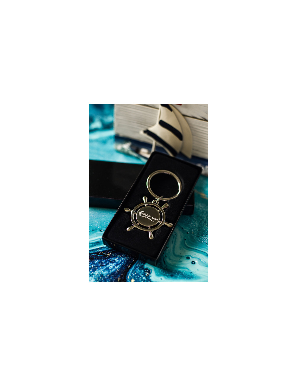 Brelok metalowy Steering Wheel, srebrny 