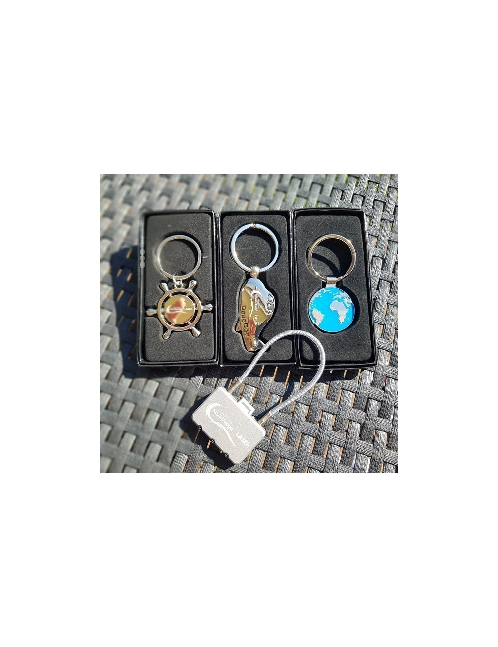 Brelok metalowy Steering Wheel, srebrny 