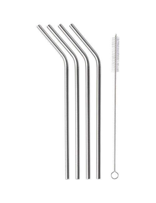 Zestaw słomek ze stali nierdzewnej