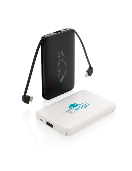 Power bank 5000 mAh, zintegrowany kabel 3 w 1