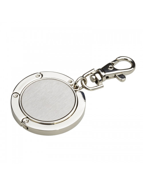 Wieszak na torebkę z karabińczykiem Shine, srebrny 