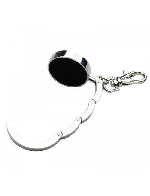 Wieszak na torebkę z karabińczykiem Shine, srebrny 